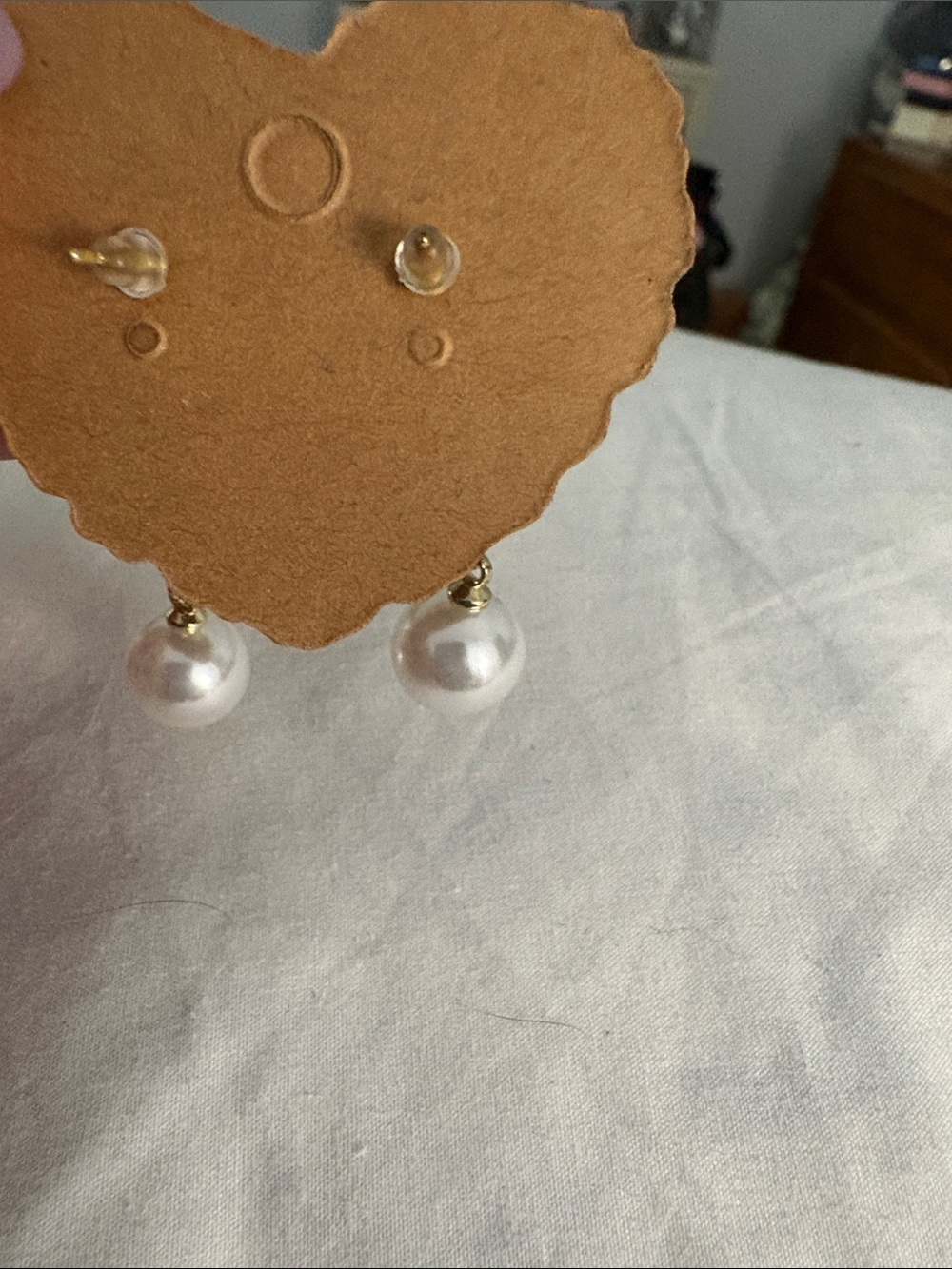 Gold and Black Pearl Drop Camilla Earrings - Picture 3 of 3